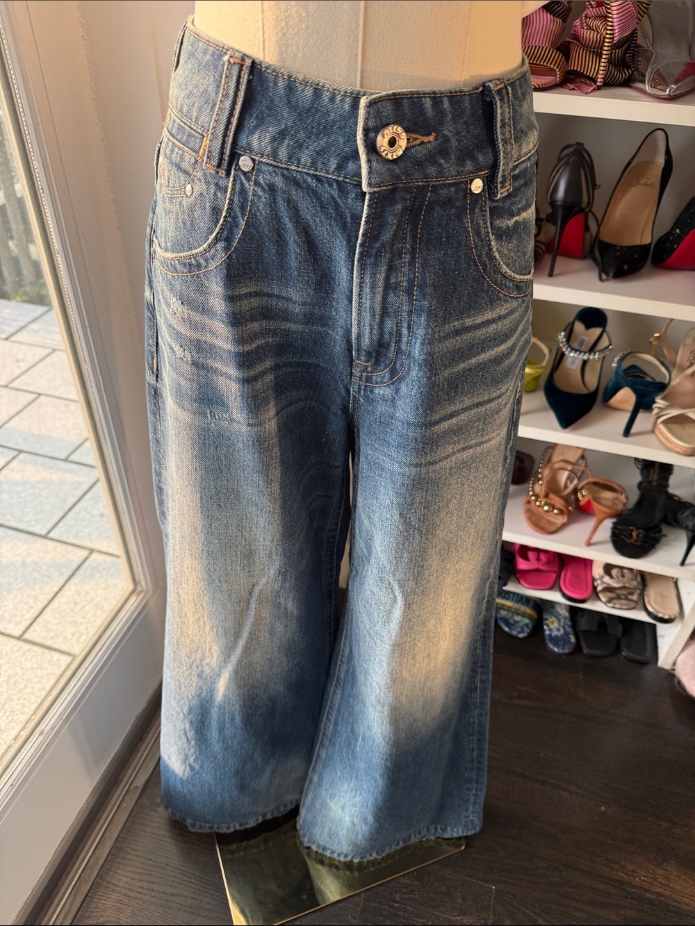 Miss Sixty Faded Blue Wide Leg Jeans